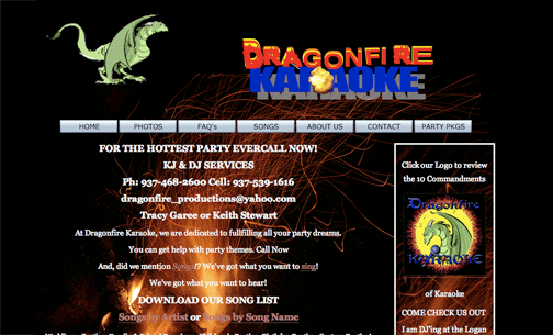 Old Dragonfire Karaoke Site
